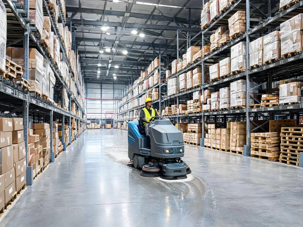 Scrubber route in distribution center
