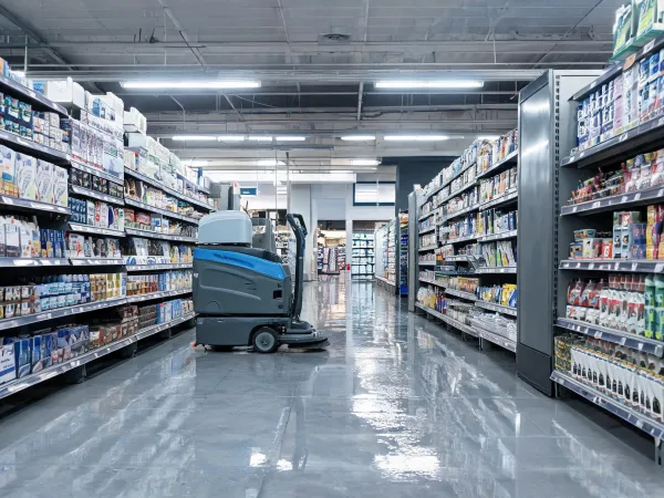 Retail store floor cleaning after hours